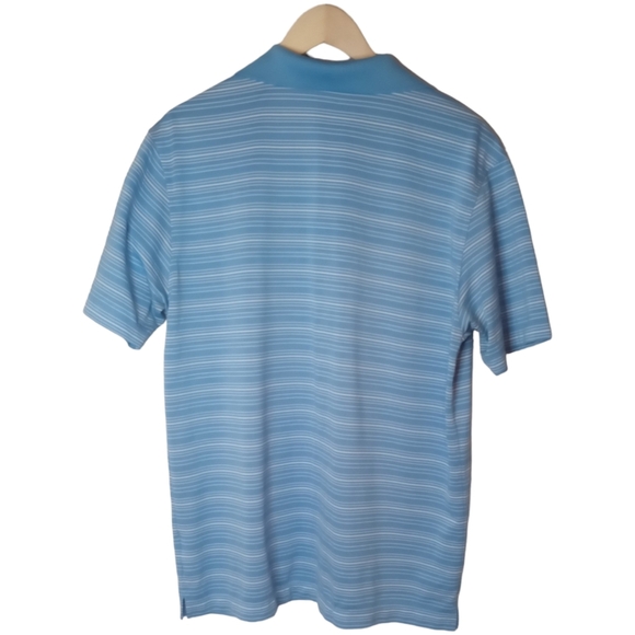 Nike Golf Men's Dri-Fit Blue White Striped Short Sleeve Polo  Large - Picture 2 of 11